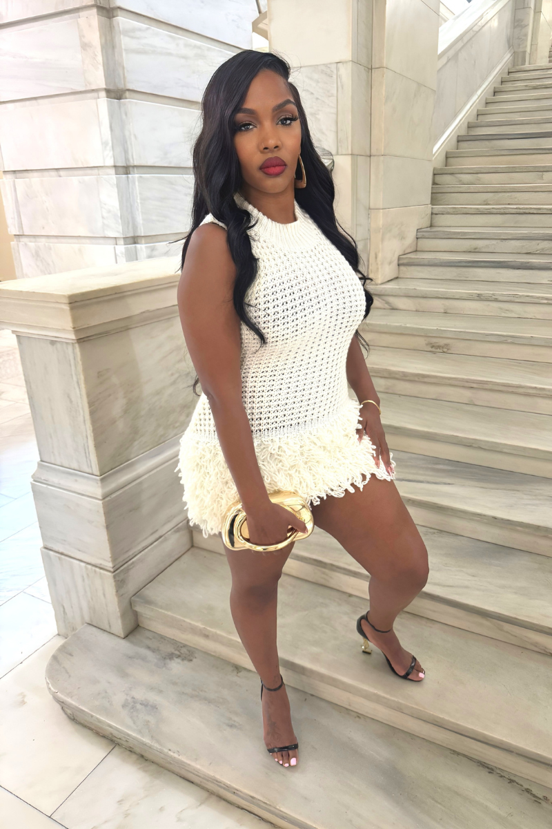 Ivory Allure Knit Dress