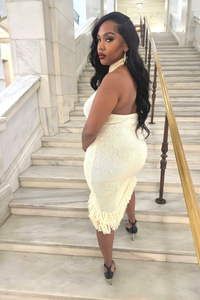Champagne Glow Knit Dress