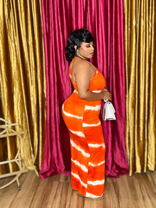 Orange Tie-Dye Sundress