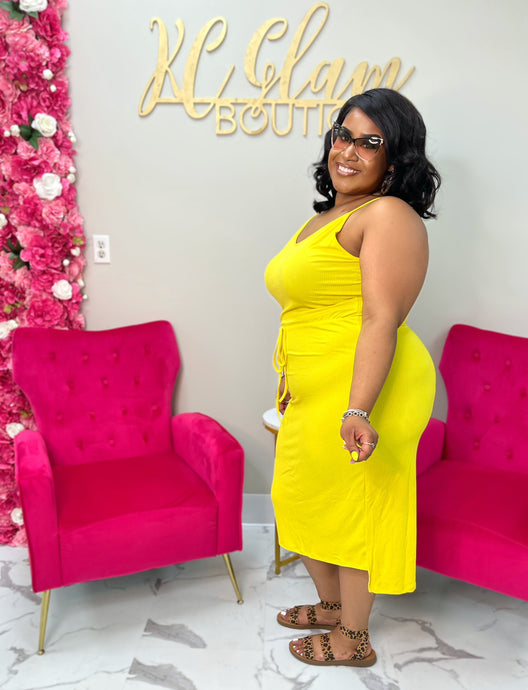 Sleeveless Tie Front Midi